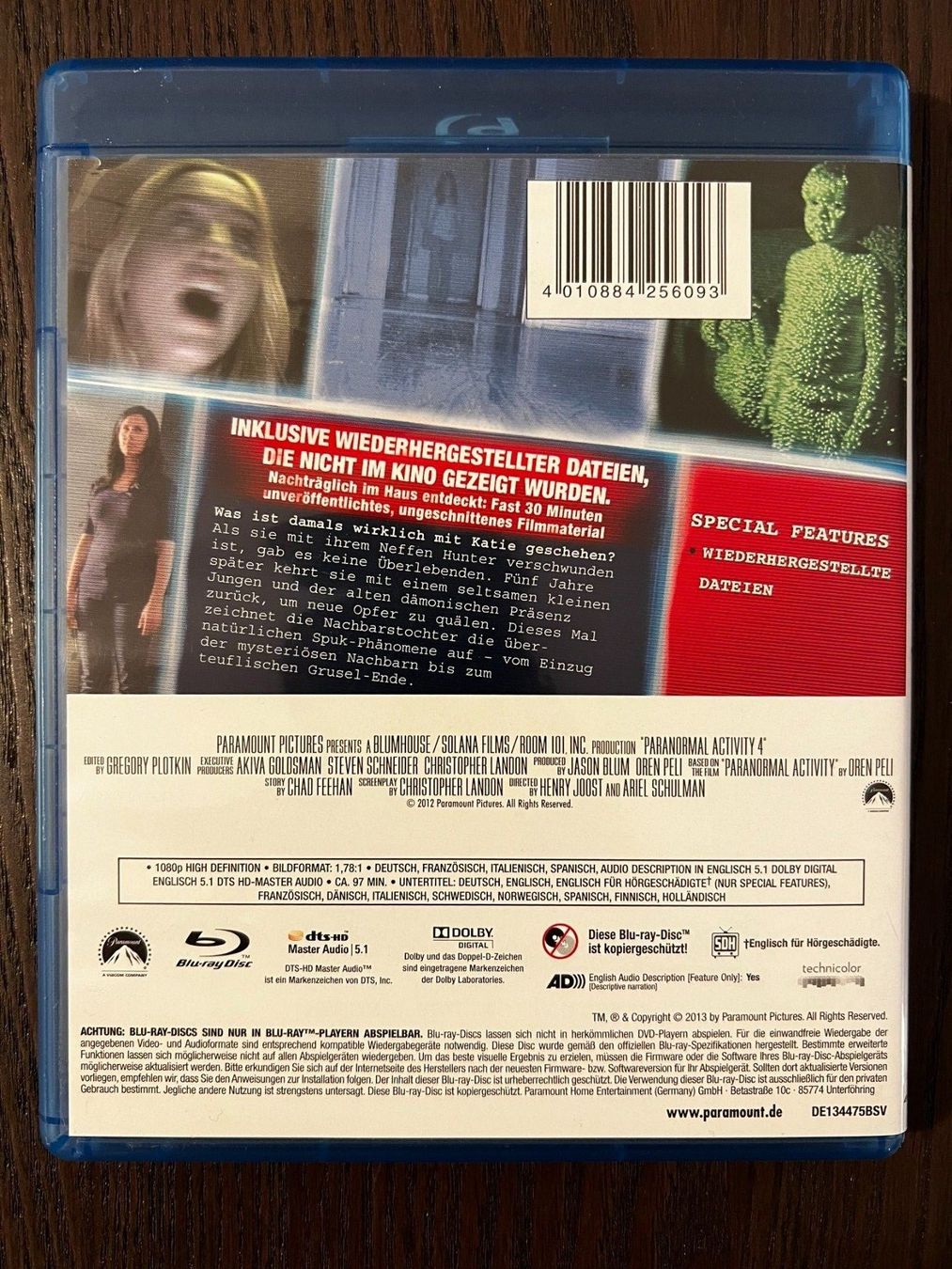 Tutti i DVDs: Paranormal Activity 4 – Usato da Zürich venduto da Blu-ray_ZH 1