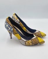 Lena Hoschek Pumps, Grösse 38, Gelb gemustert, Top Zustand