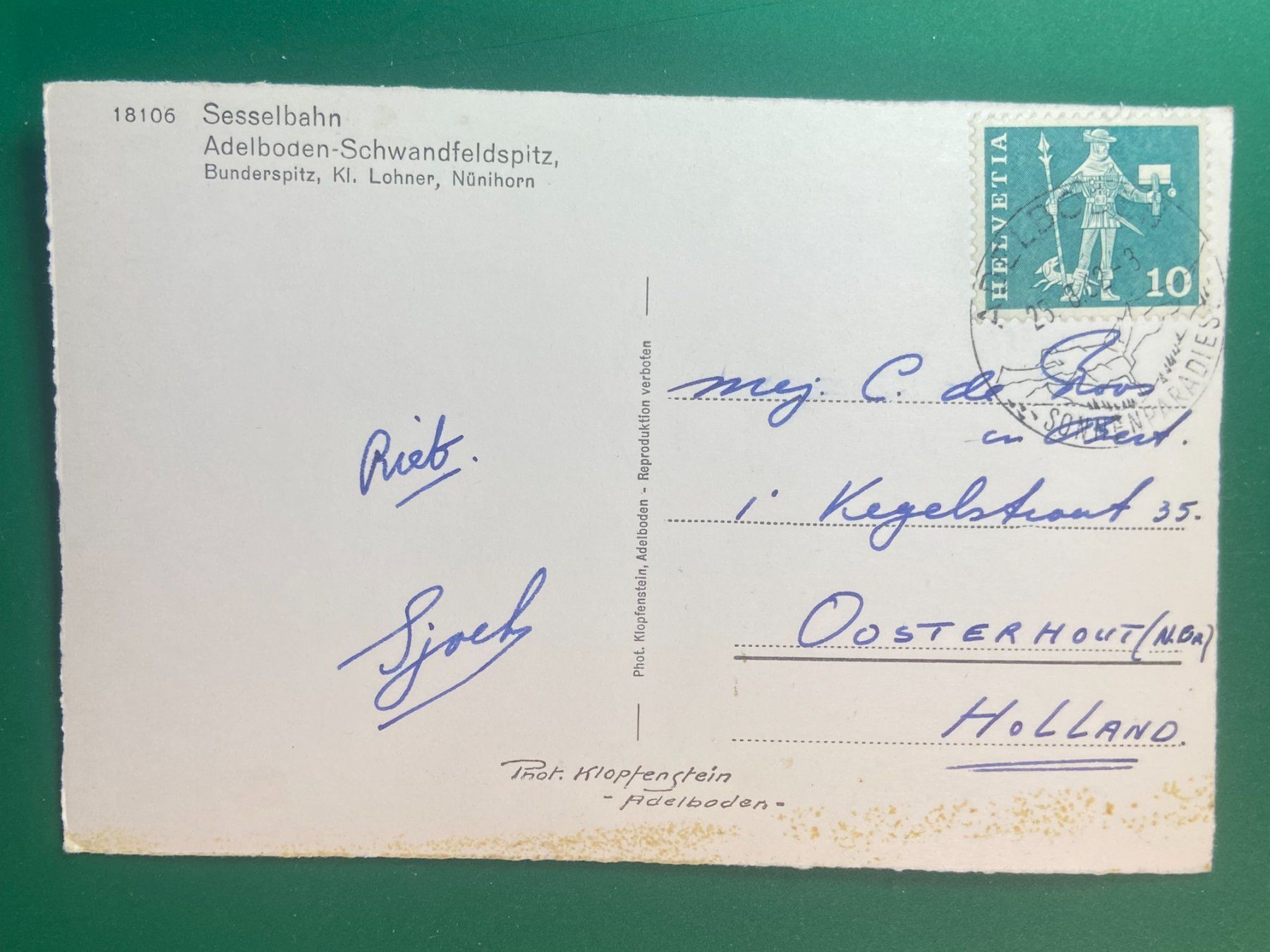 Ansichtskarten: Sesselbahn Adelboden - Schwandfeldspitz - belebt ! – Gebraucht aus Steg VS von _vinci_ 1
