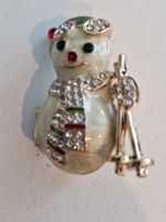 Lustige Weihnachtsbrosche/Schneemann