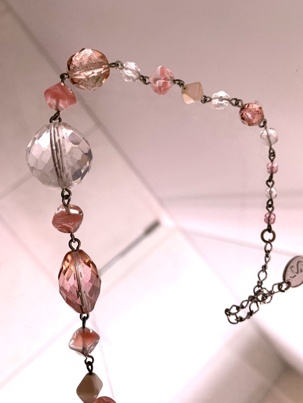 Catenine: ** HÜBSCHE HALSKETTE ROSA/TRANSPARENT/SILBER** – Usato da Starrkirch-Wil venduto da Evelyne222 3