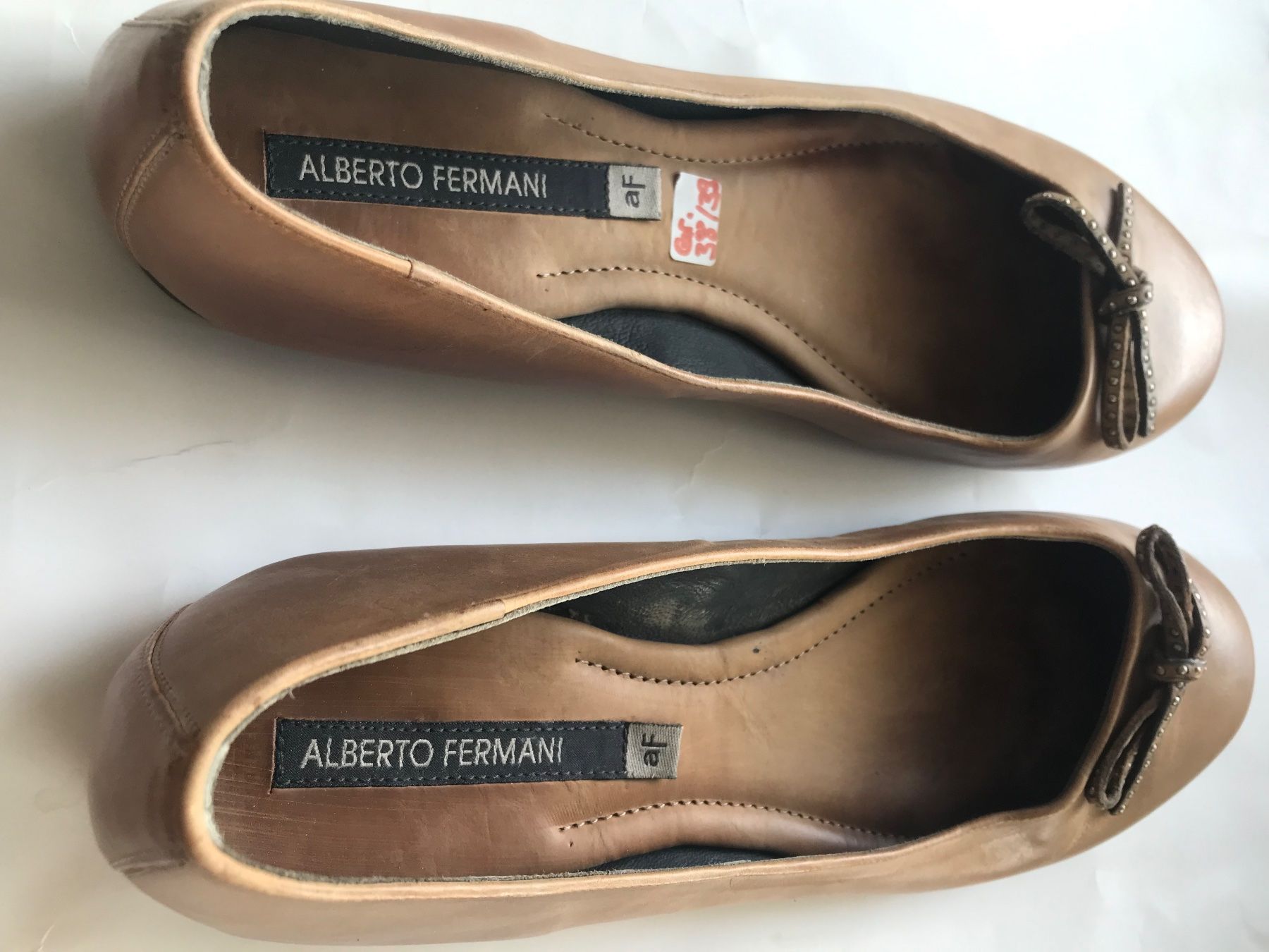 Damenschuhe: Ballerinas Alberto Fermani, Leder,  hellbraun – Gebraucht aus Niederteufen von mix18