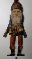 Antiker Weihnachtsmann Hampelmann Erzgebirge Holz 67 cm