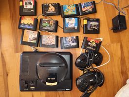 Sega Mega Drive Konsole mit 12 Spielen und Zubehör