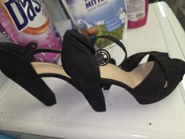 Elegante schwarze Damenschuhe Gr. 39  Party Sommer