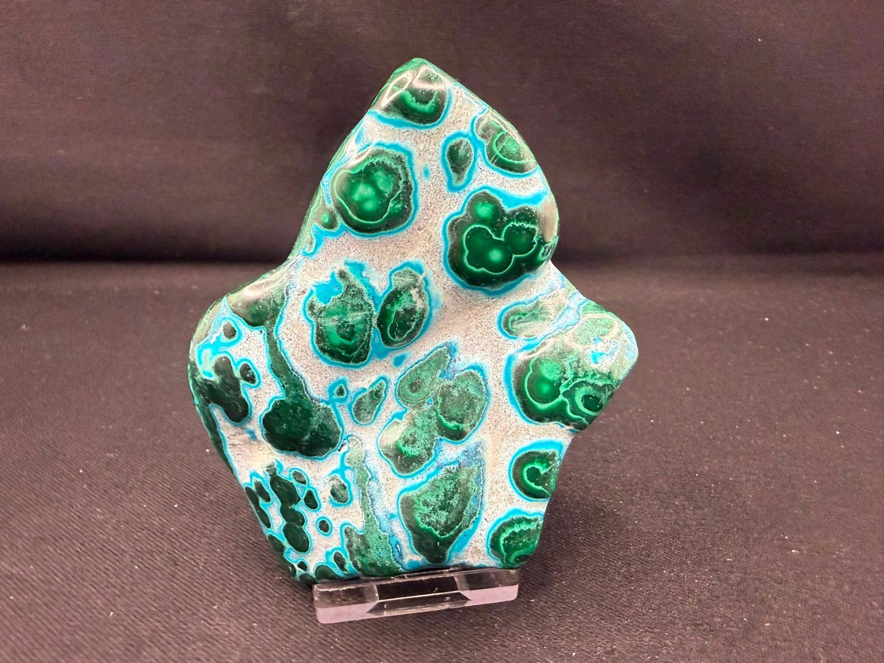 Mineralien & Heilsteine: Malachit und Chrysocolla poliert – Gebraucht aus Schinznach Bad von Demerald