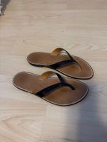 schwarze Leder Sandalen Flipflops Rondini St Tropez