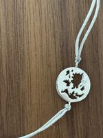 Silber Armband mit Weltkarte Anhänger, verstellbar!