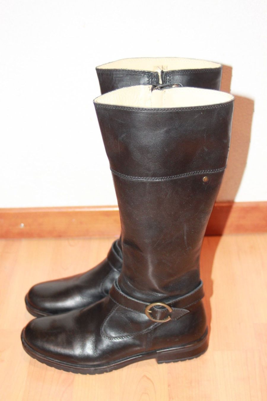 Schuhe für Mädchen: schwarze hohe Lederstiefel 38 – Gebraucht aus Wenslingen von Strick4Alpaca