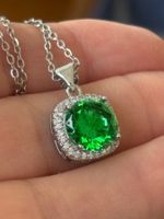 Luxus Elegante Zirkonia Kette Farbe : Silber weiss Grün
