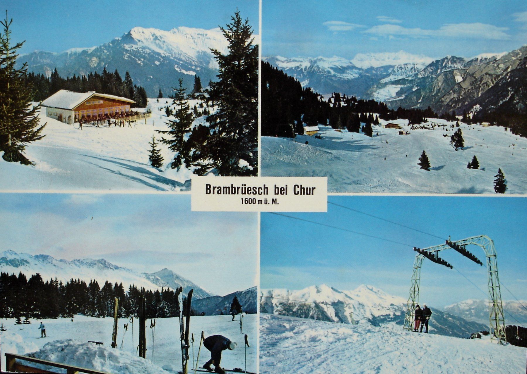 Ansichtskarten: CHUR Brambrüesch - Skilift – Gebraucht aus Jona von philajona