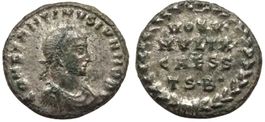 CONSTANTINE II bronze nummus (318-319 AD). Rare
