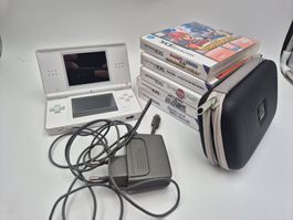 Nintendo DS Lite Konsole weiss mit 5 Spielen