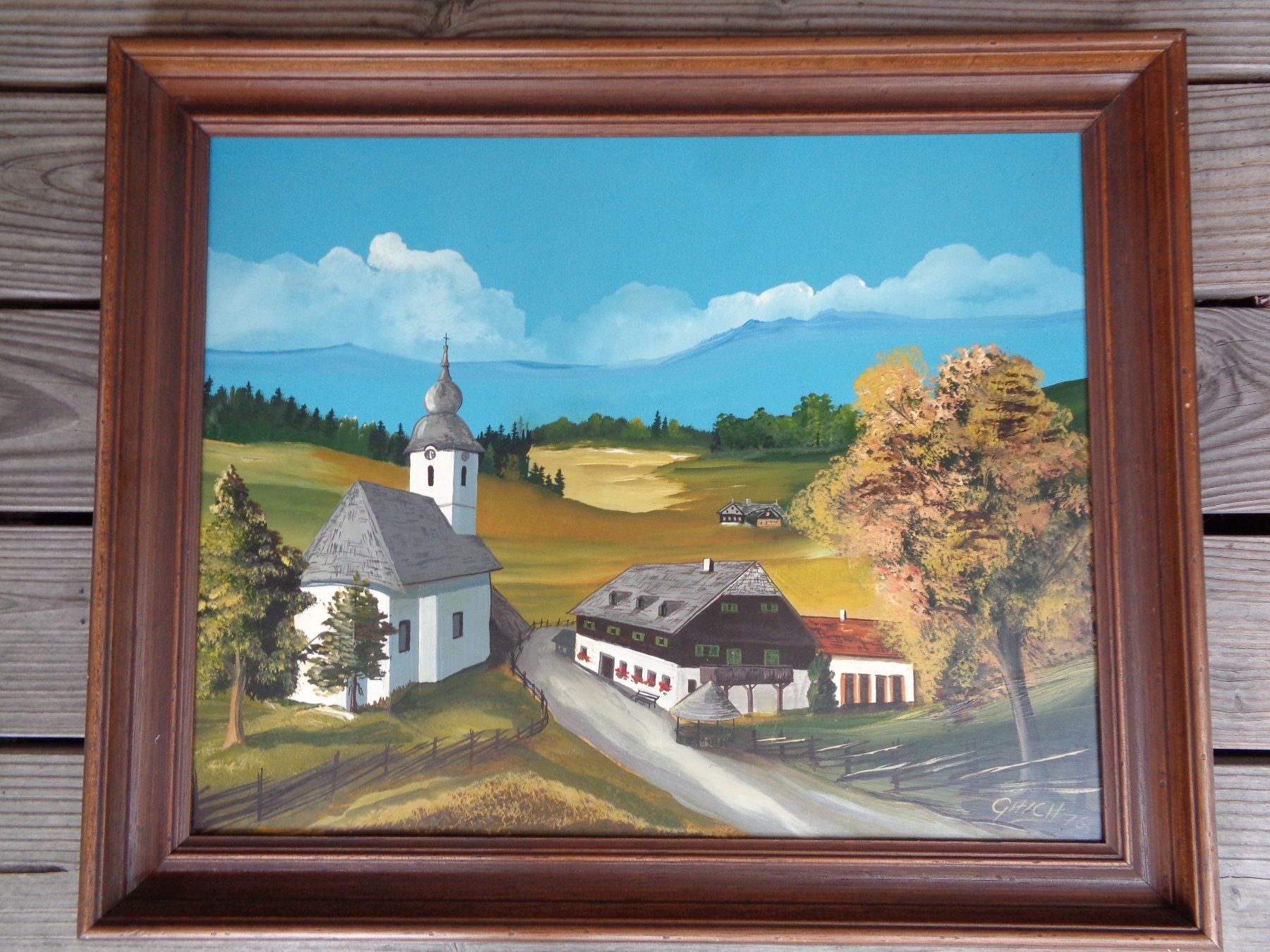 Dipinti: OELGEMÄLDE DORF KIRCHE SIGNIERT – Usato da Henggart venduto da Pascha22