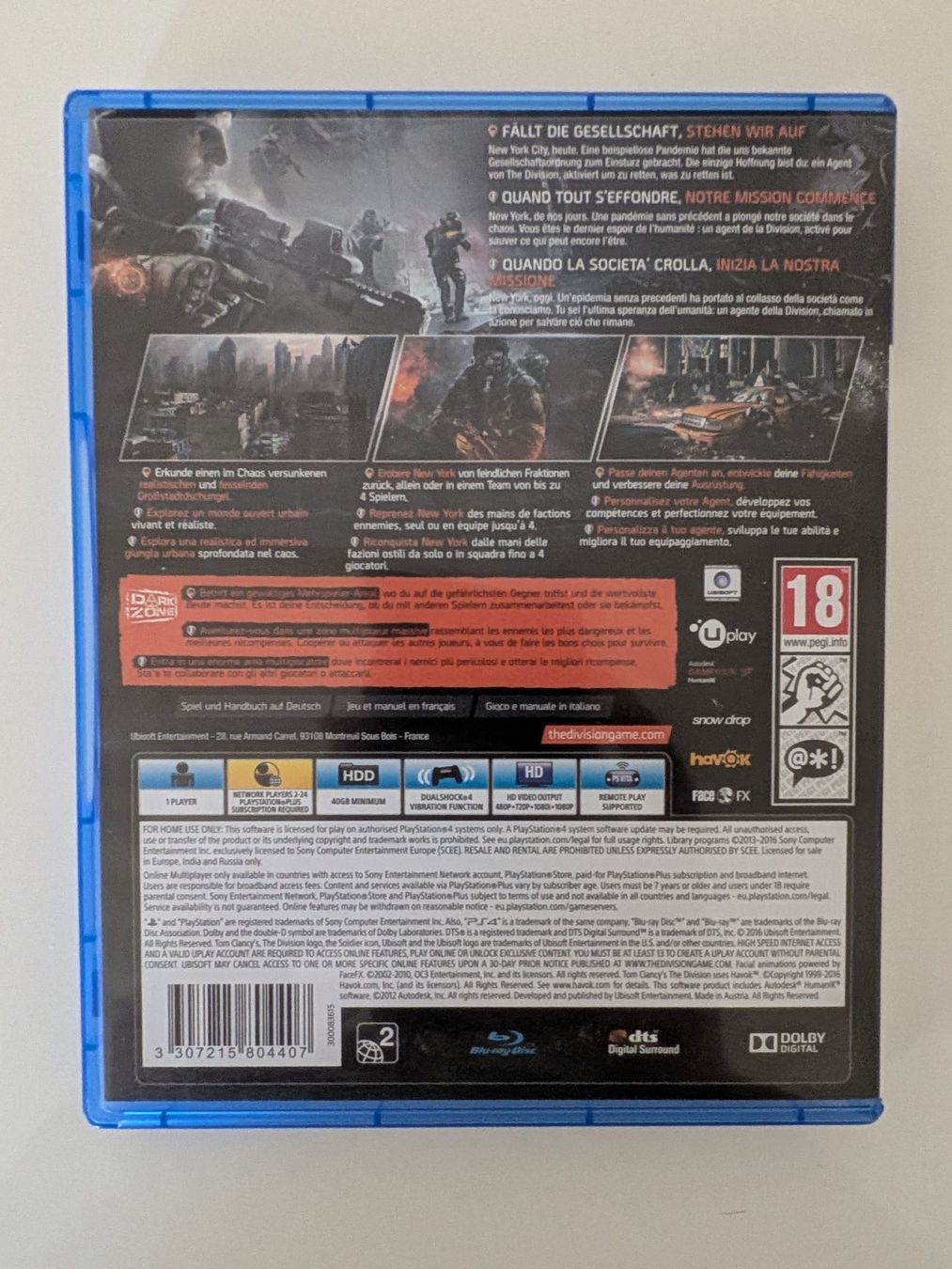 Sony Giochi: Playstation 4 - The Division ab 1Fr – Usato da Kappel SO venduto da Knoggaz 2
