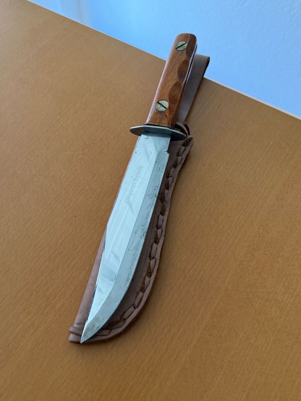 Zubehör: Bowie Messer, Holzgriff, Scheide Leder, Vintage – Gebraucht aus Fehraltorf von bruggin 7