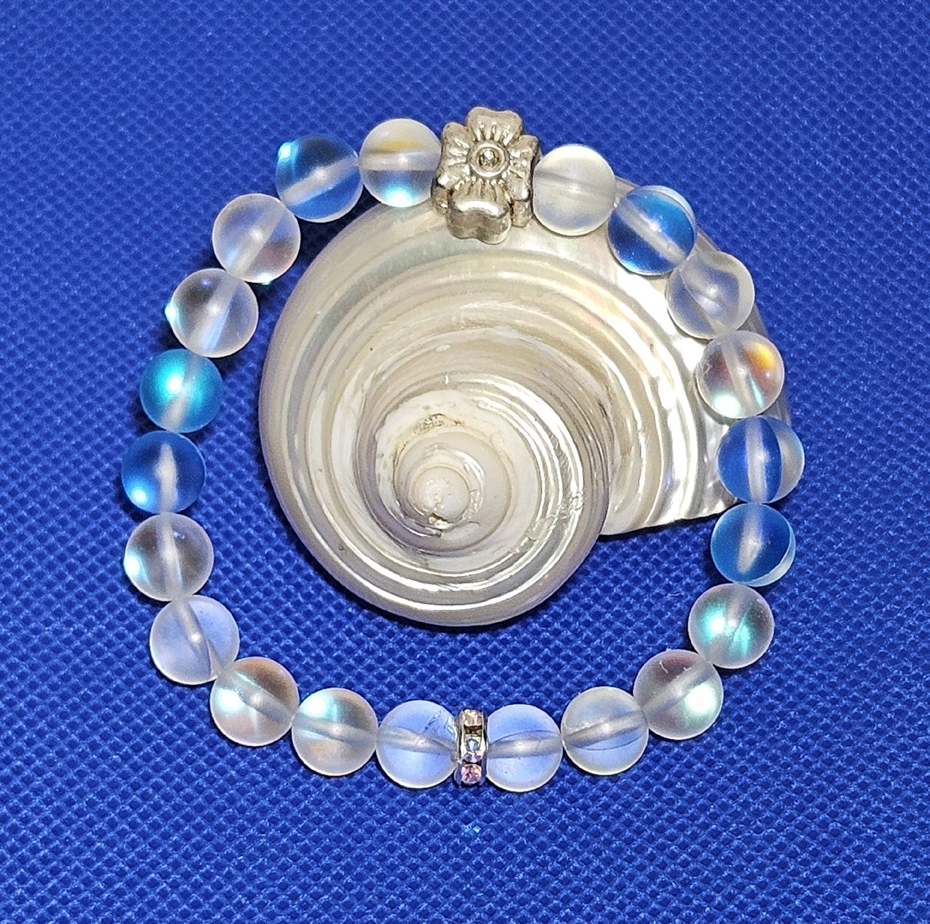 Bracciali & Braccialetti: blaue Blumen-Kristall Armk. - Spendenaktion – Nuovo (secondo la descrizione) da Unterkulm venduto da Nachtigall 1