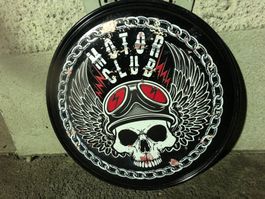 Motor club skull bike motorcycle ride