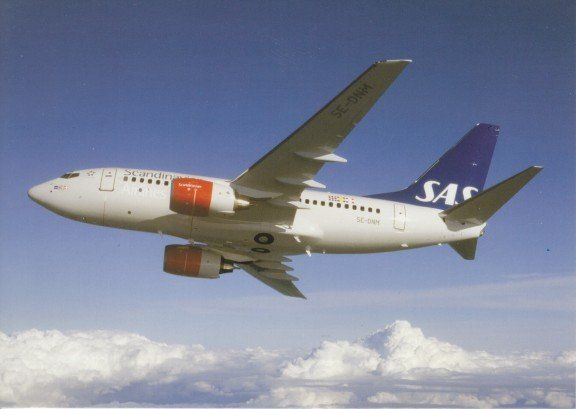 Cartoline postali: Boeing 737, Scandinavian Airlines – Usato da Zuerich venduto da OceanLinerPostcards