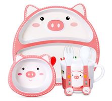 KINDER GESCHIRR-SET Eco Bambo " PIGGY" "