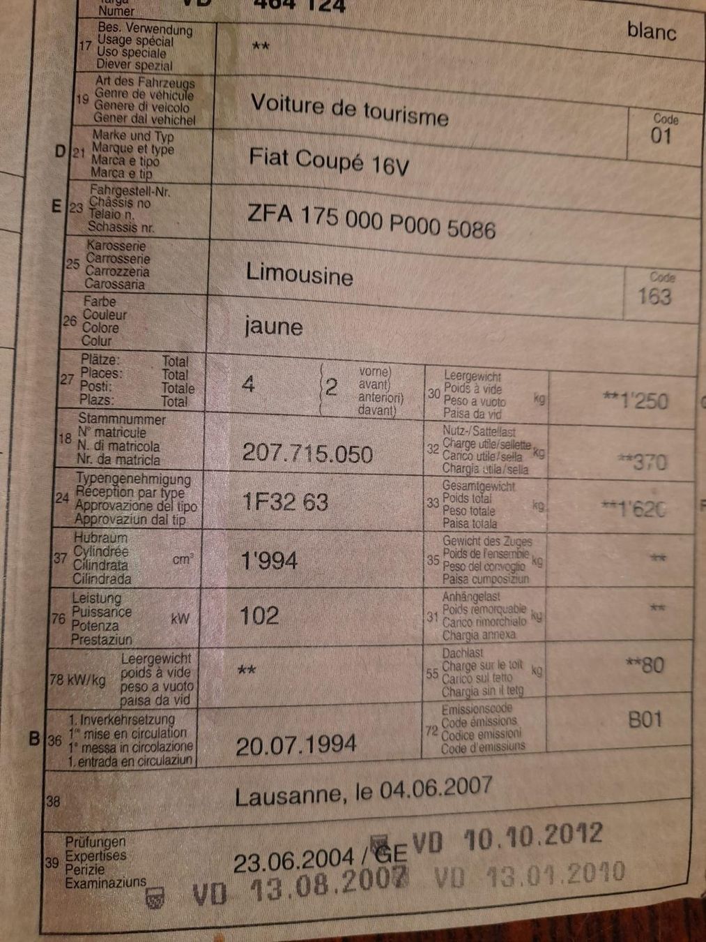 Fiat Automobili: Fiat Coupé 16V Turbo – Difettoso da La Chaux-de-Fonds venduto da Ric_m628 4