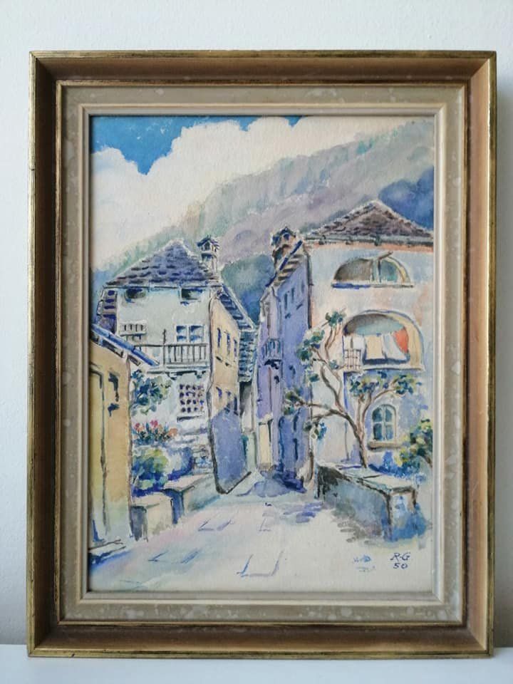 Dipinti: Aquarellbild "Gasse" Signiert. – Usato da Ostermundigen venduto da LorisHome 5