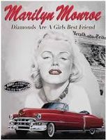 Blechschild-MARILYN MONROE DIAMONDS ARE - 30 x 40 cm