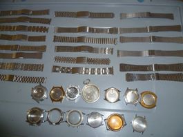 LOT 20 UHREN ARMBÄNDER + 13 GEHÄUSE
