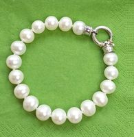 Sueswasser Perlenarmband weiss mit Silberverschluss