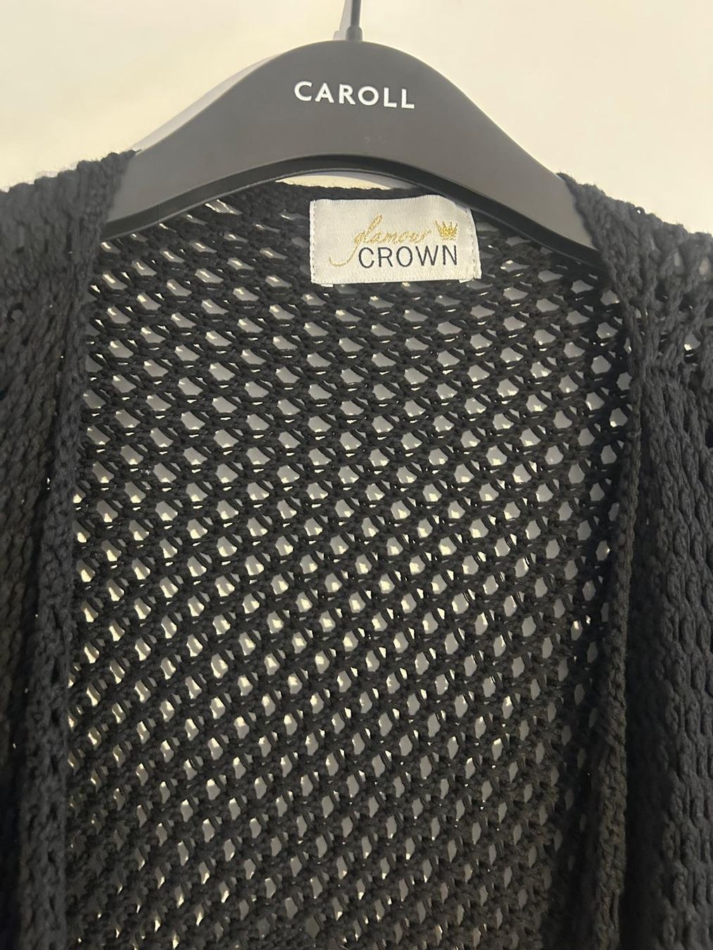 Giacche: Schwarze Sommer Strickjacke von Crown Gr. S mit Fransen – Usato da Basel venduto da Friend68 2