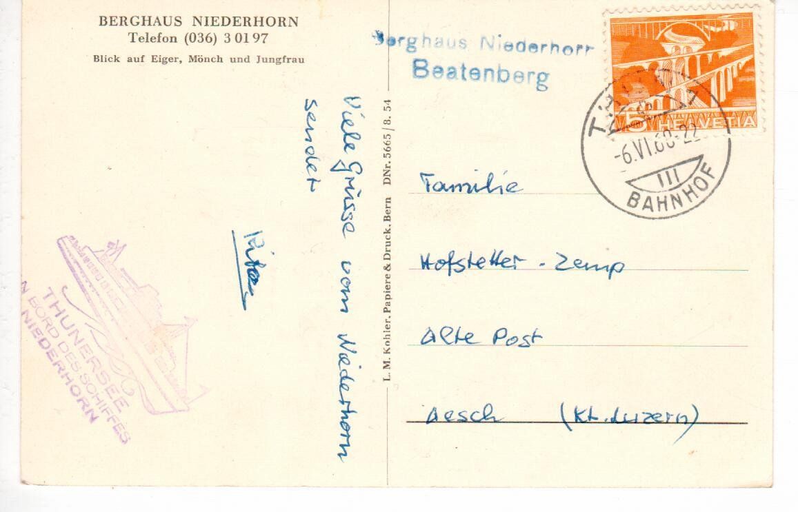 Cartoline postali: Berghaus Niederhorn – Usato da Wolhusen venduto da Curver9 1