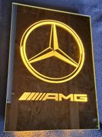 Mercedes  Wappen Glasbild beleuchtet, Rarität, Zustand Top!