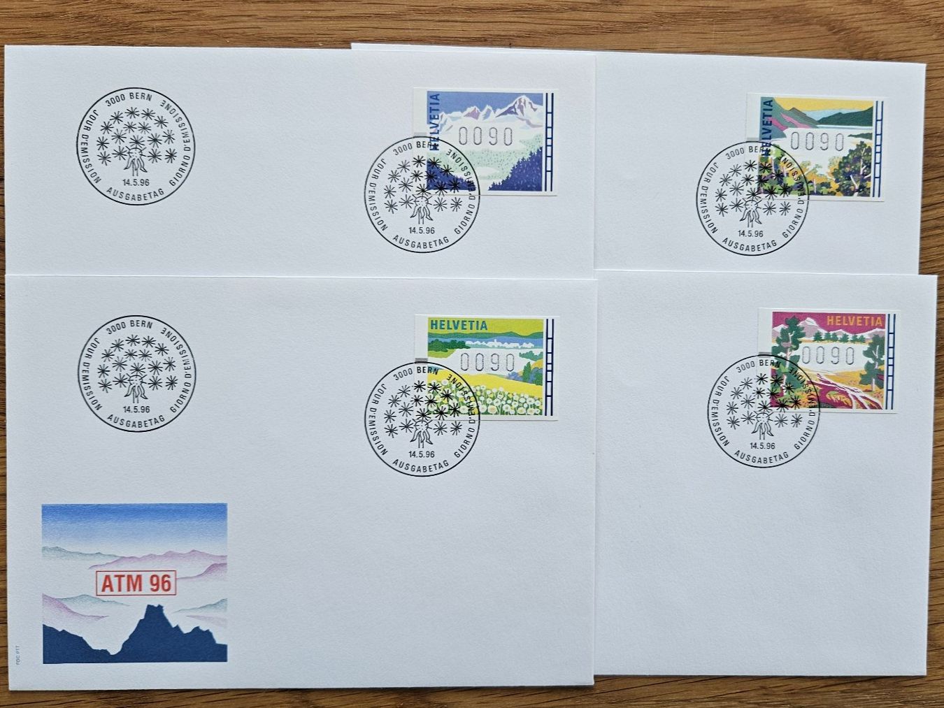 Tutti i francobolli: ATM 11-14 auf 4 FDC  ab 1.-- – Usato da Buttikon SZ venduto da Marcelr