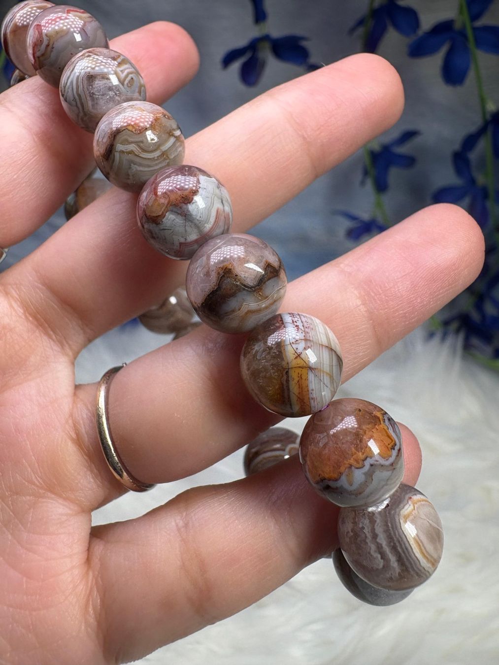 Minerali & Pietre curative: Armband aus Achat mit Amethyst Auralite – Nuovo e nell'imballaggio originale da Neuheim venduto da m.hald 7