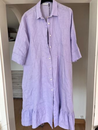 Robe longue en 100% lin lavande WHYCI Milano taille L