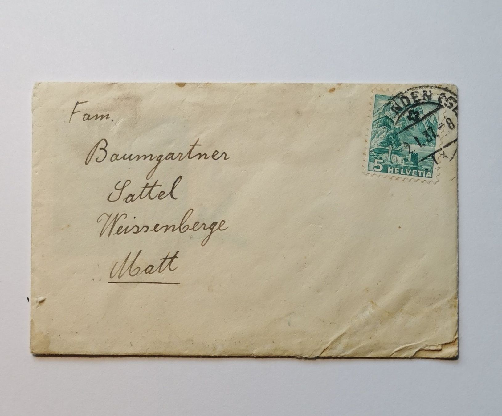 Alle Briefmarken: Ganzsache 1937 – Gebraucht aus Aadorf von Chnorli-Furz