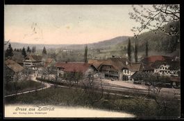 AK Zollbrück, Ortspartie am Bahnhof