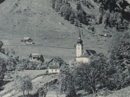 Isental mit Urirotstock , Kulm und Horn , Kirche  1910