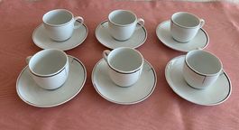 6 Design Porzellan Espressotassen von Möbel Pfister (1995)
