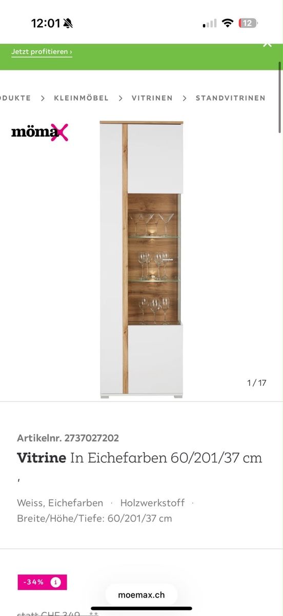 Vetrine: Vitrine mit integrierter Beleuchtung – Usato da Schwerzenbach venduto da Rivi2 2