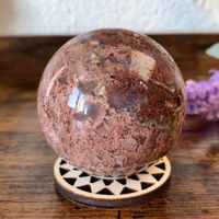 ✲ Rote Moosachat Kugel ✲ 264g / Ø 58 mm Moos Agate Sphere