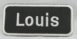 LOUIS - Namensschild - Aufnäher - Aufbügler - 8x4cm