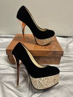 Elegante Pumps schwarz/gold Gr 36 Neu Gratis Versand
