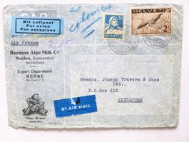 Brief Berner Alpenmilch STALDEN / BERN 18.X.33 > SINGAPORE