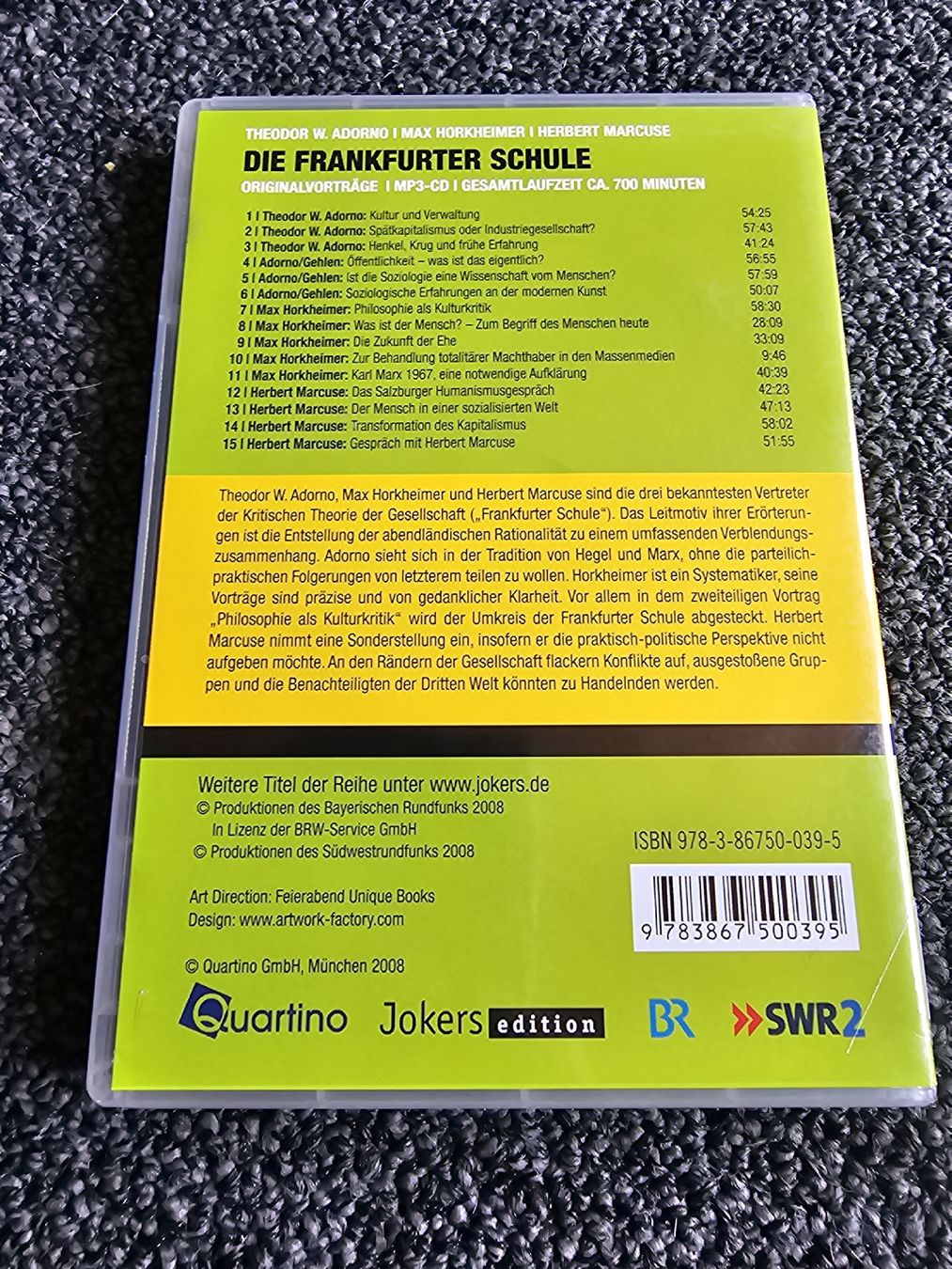 Alle DVDs: Die Frankfurter Schule (21409) – Gebraucht aus Ruswil von jan_bxl5 1