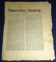 Appenzeller Zeitung / 1. Januar 1831, selten!