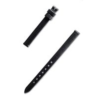 Bracelet montre 8  mm en cuir lisse noir