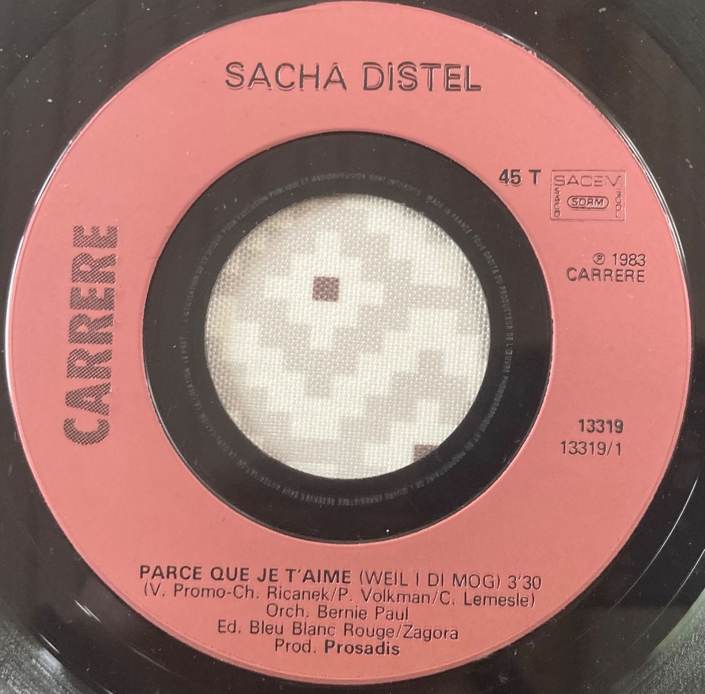 Vinyles: SACHA DISTEL - PARCE QUE JE T'AIME – D'occasion à Poliez-Pittet par Newtown-Records 2