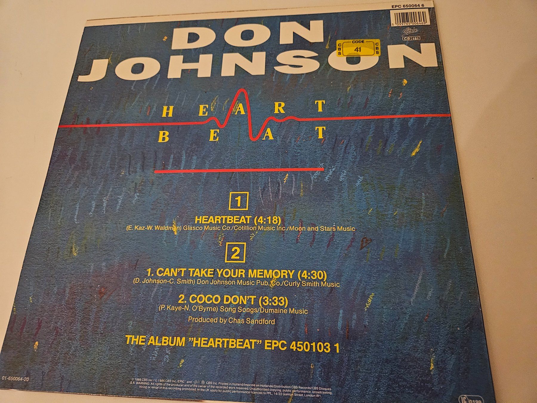 Dischi in vinile: Don Johnson - Heartbeat Maxi Single - – Usato da Liestal venduto da tower01 1