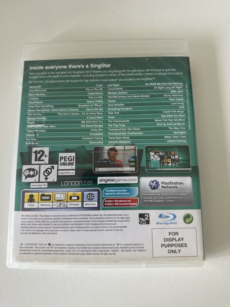 Sony Giochi: SingStar Vol. 3 / Playstation 3  – Usato da Oberengstringen venduto da sasej 2